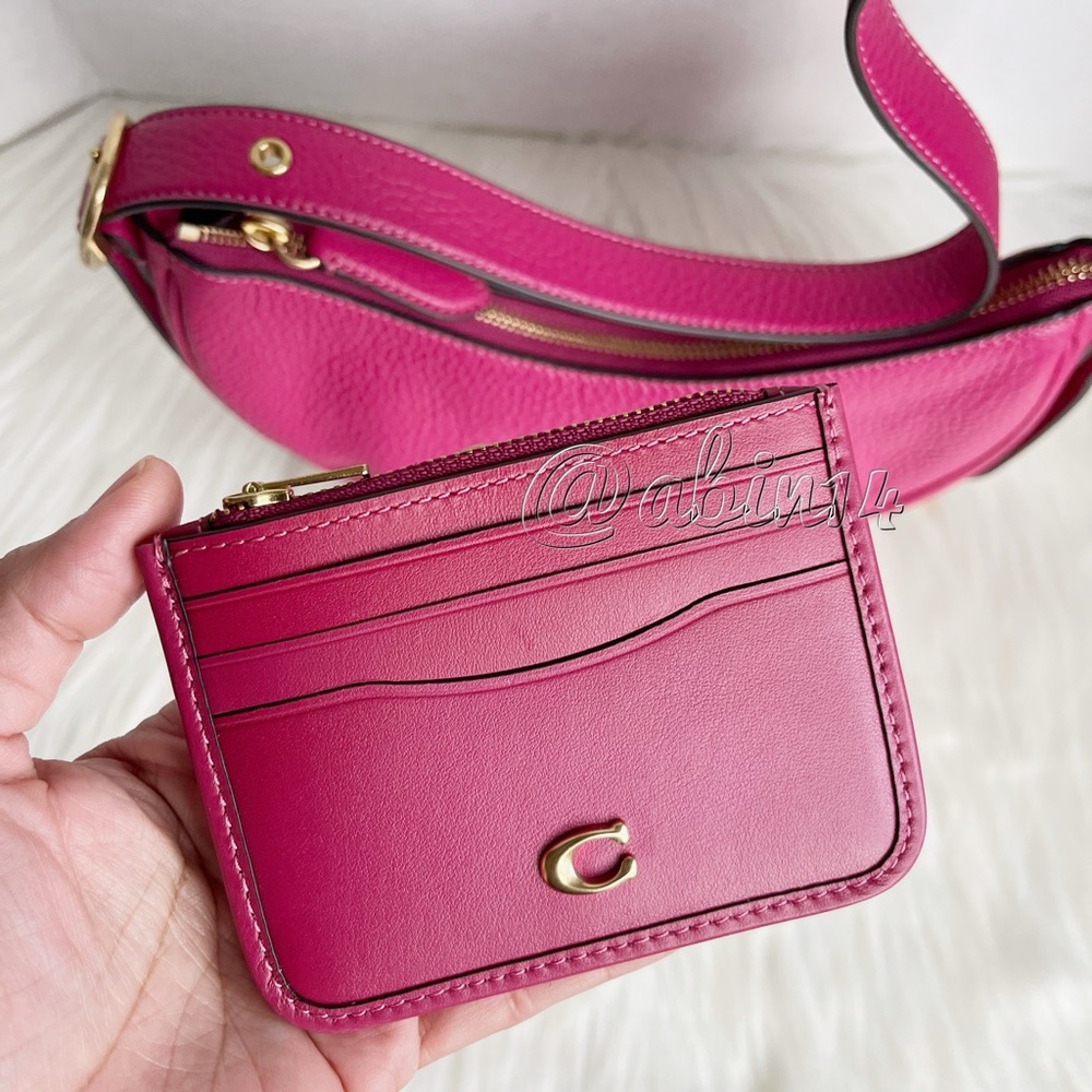 NWT Coach Leather Bag Set Luna Shoulder Bag with Leather Card Case Wallet Holder - Picture 2 of 10